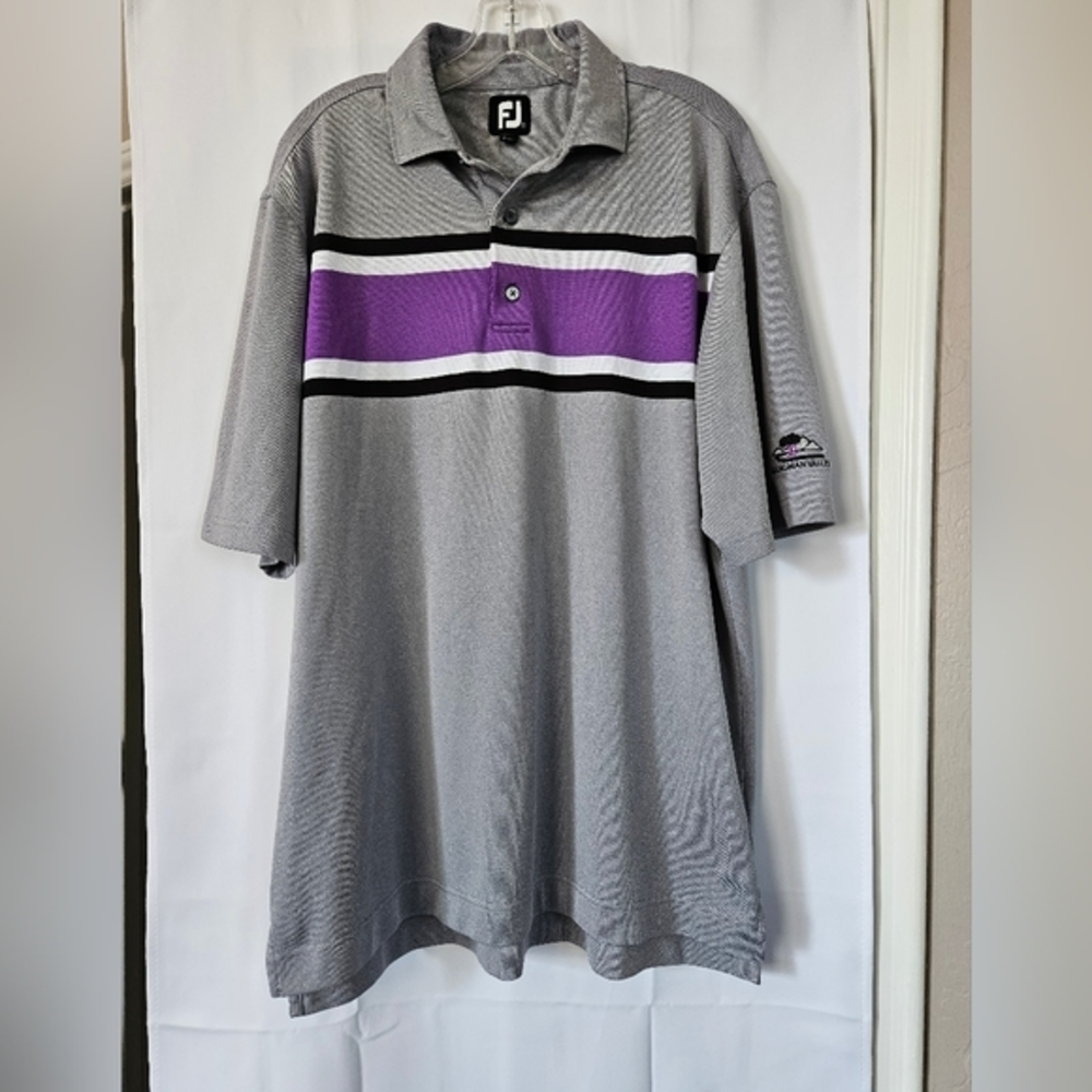 FootJoy mens striped golf‎ polo shirt size large